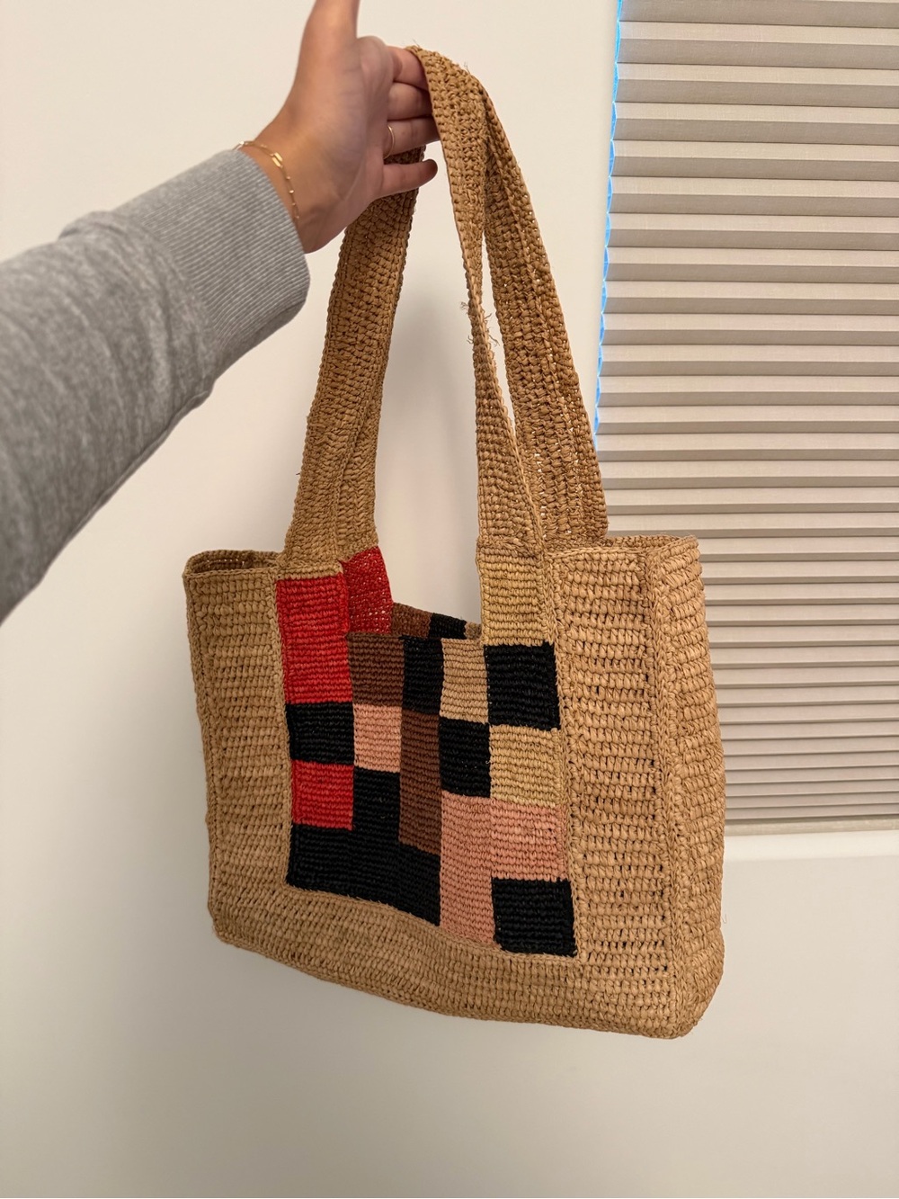 Sandro Woven Patchwork Shoulder Bag - Picture 2 of 5